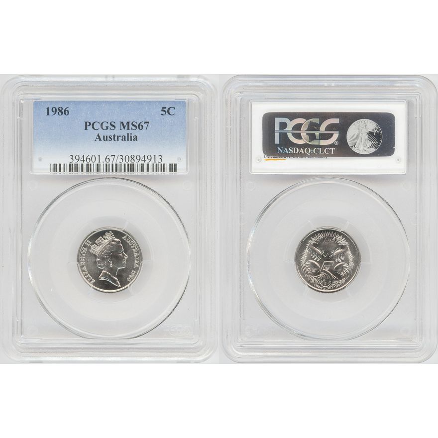 Low Echidna, Five Cent, 1986, PCGS MS67