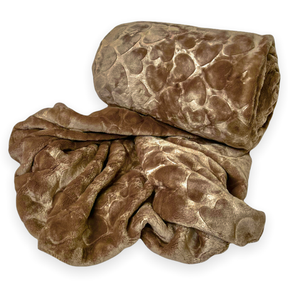 Rainbow Fleece Blanket 210x150cm Warm Winter Throw Golden Brown Three Quarter |