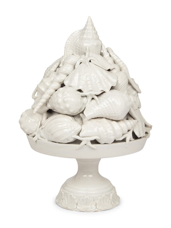An Italian White Glazed Earthenware Centerpiece