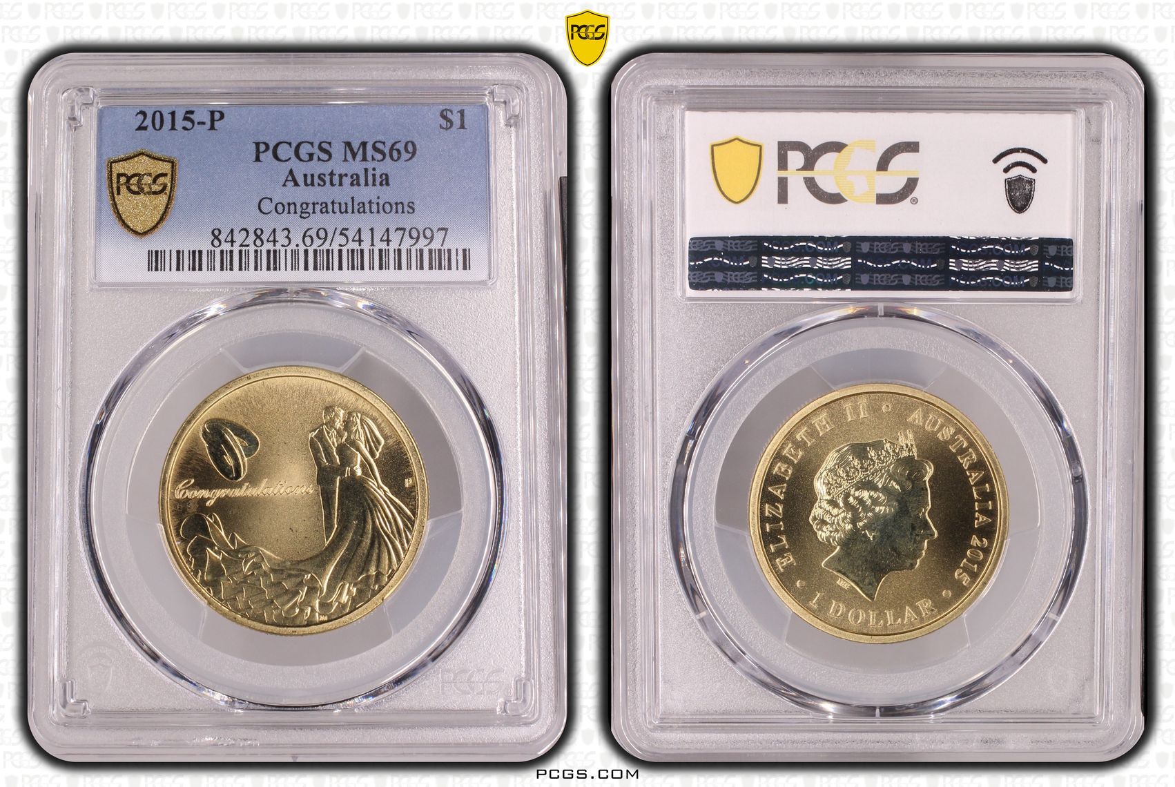 Congratulations, POP 7/0, One Dollar, 2015-P, PCGS MS69