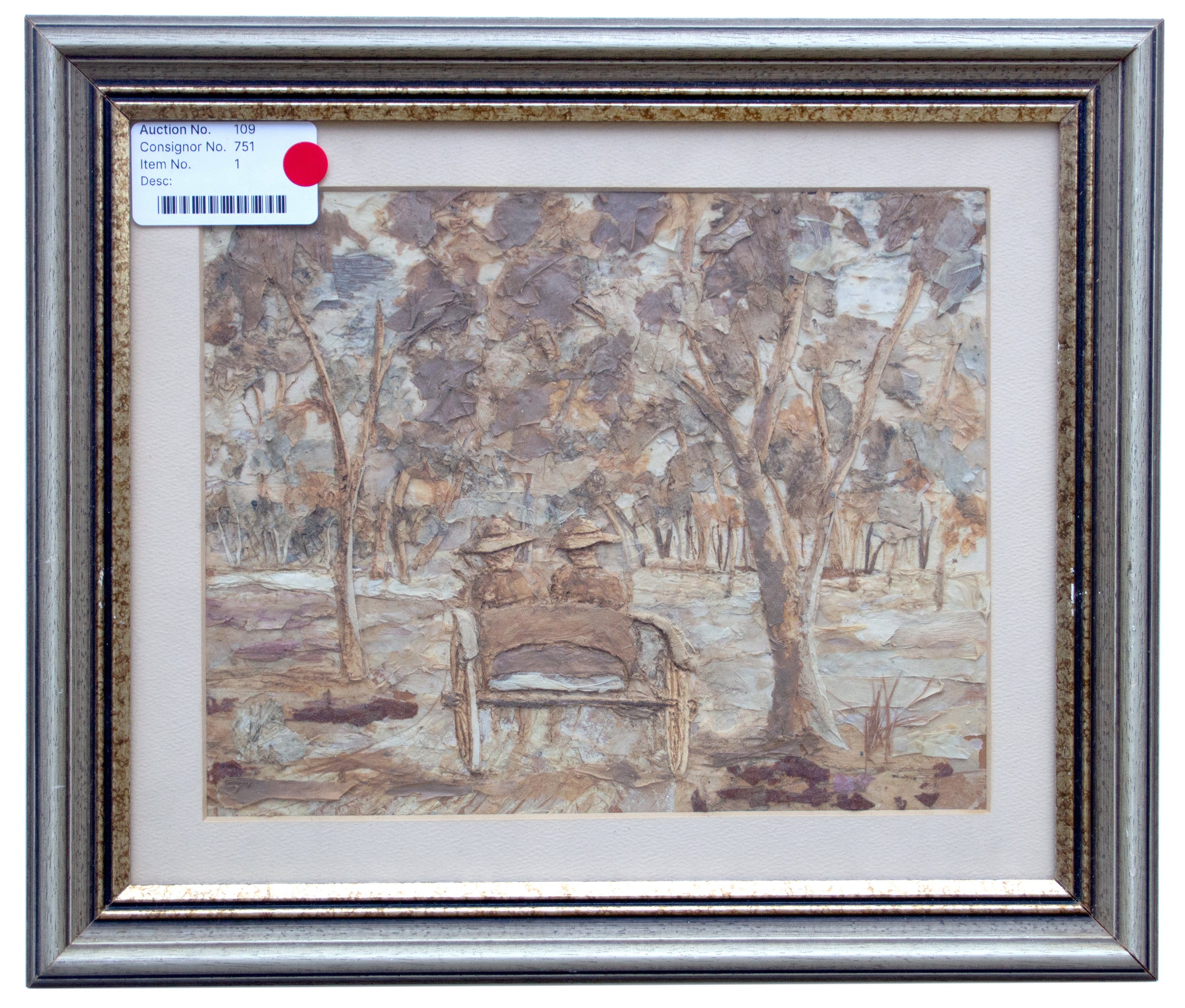 Framed Gumtree Bark Painting,