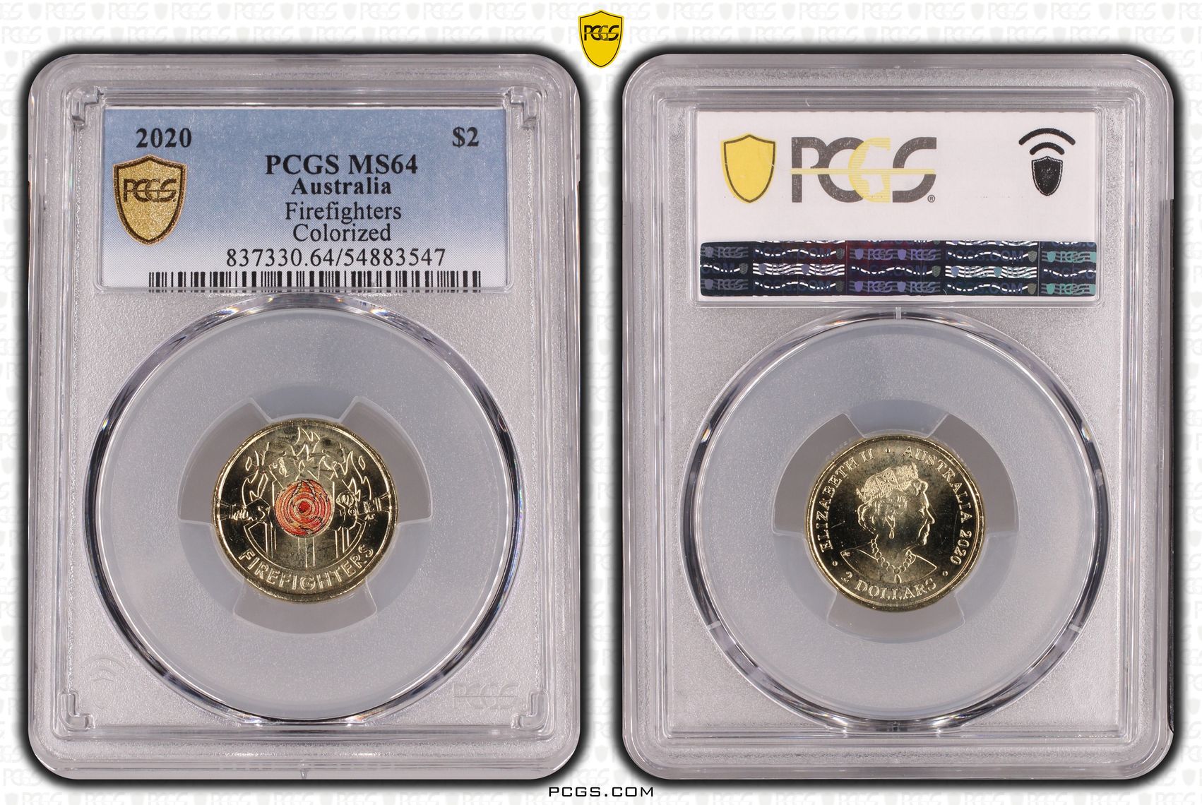 Firefighters Colorized, Two Dollar, 2020, PCGS MS64
