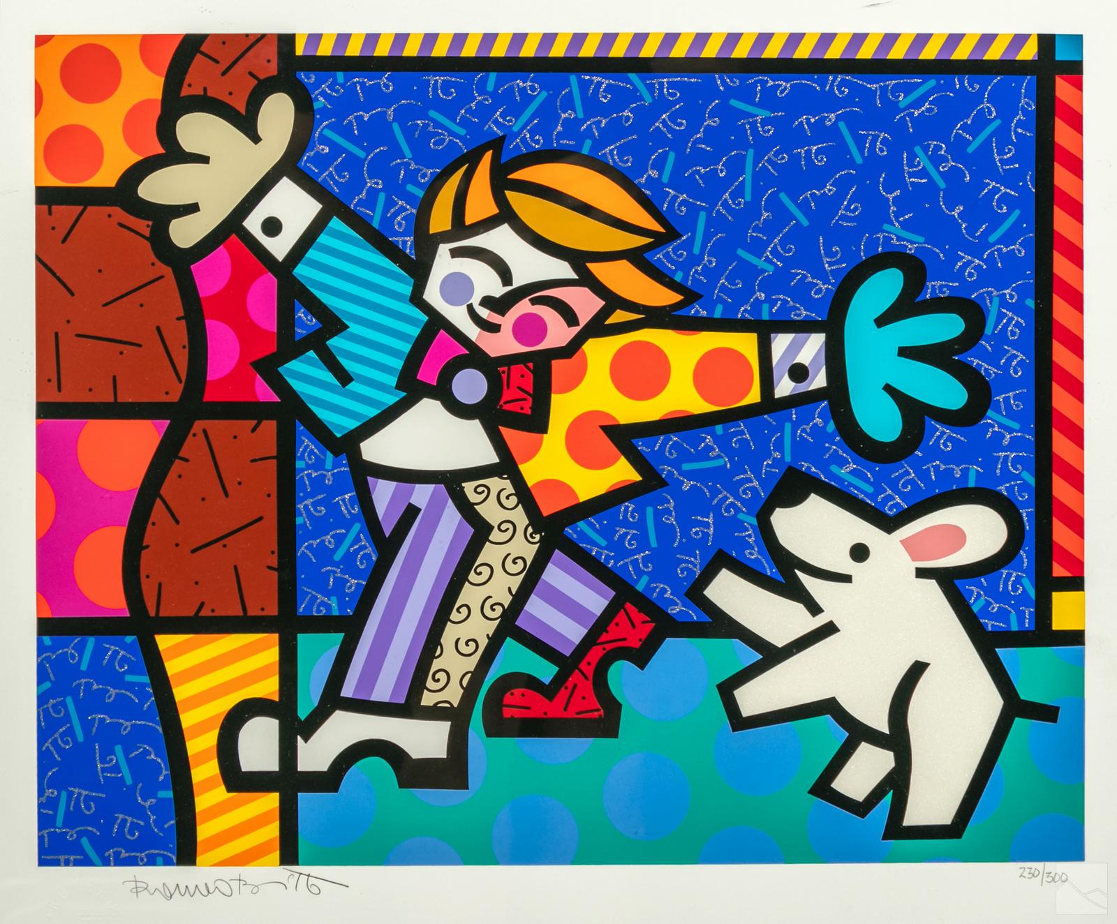 Romero Britto (b.1963) Pop Art Cubist LE Serigraph