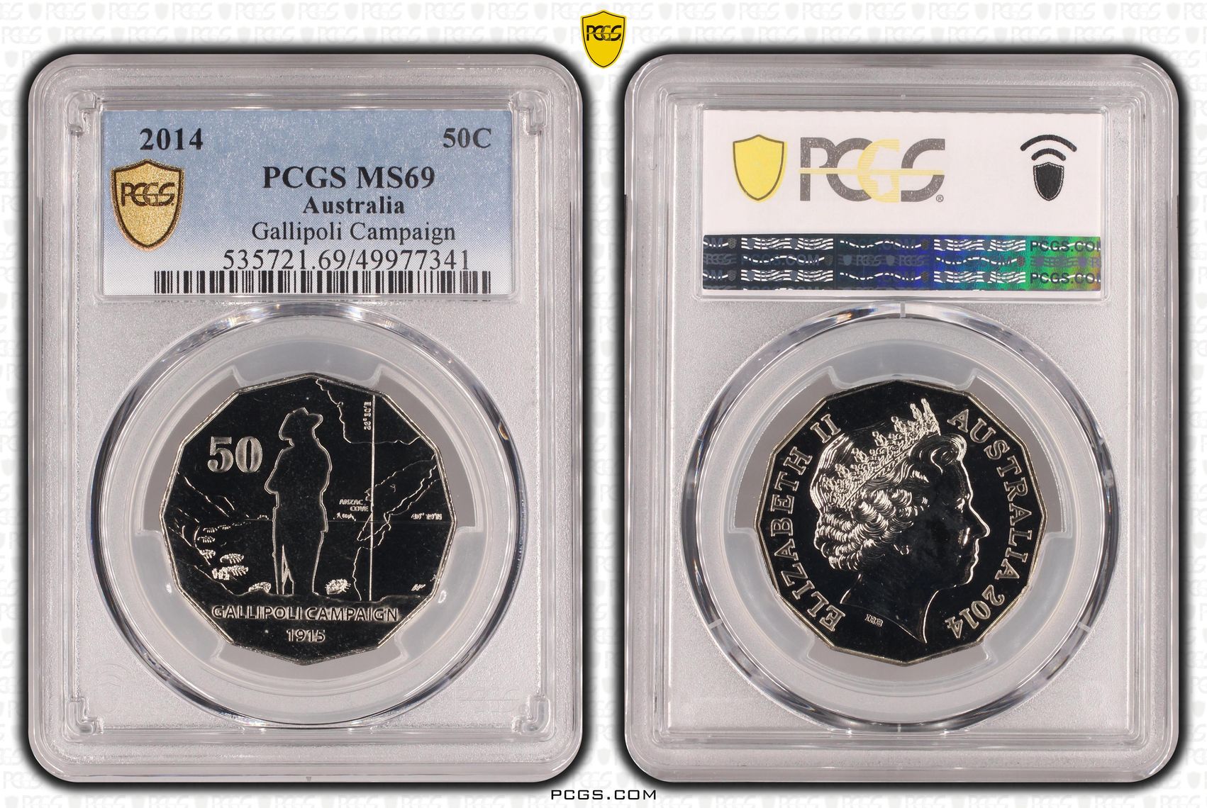 Gallipoli Campaign, Fifty Cent, 2014, PCGS MS69