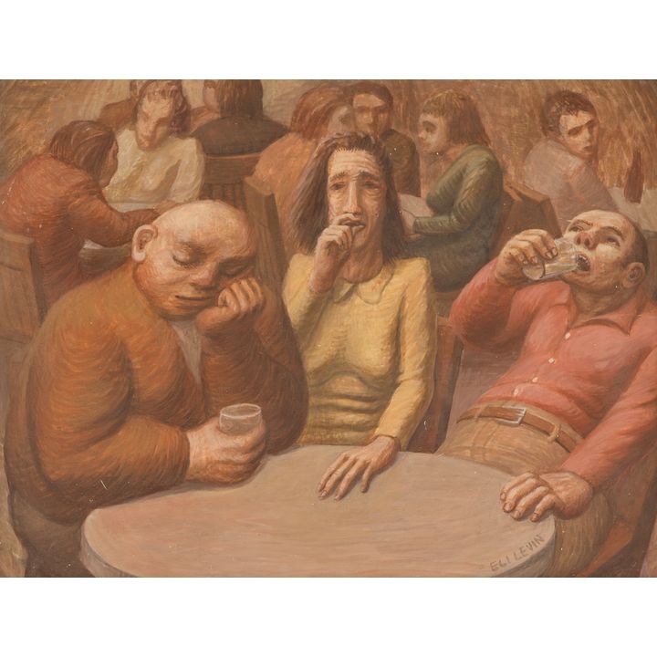 Eli Levin ''Sleeping, Smoking, Drinking'' Oil