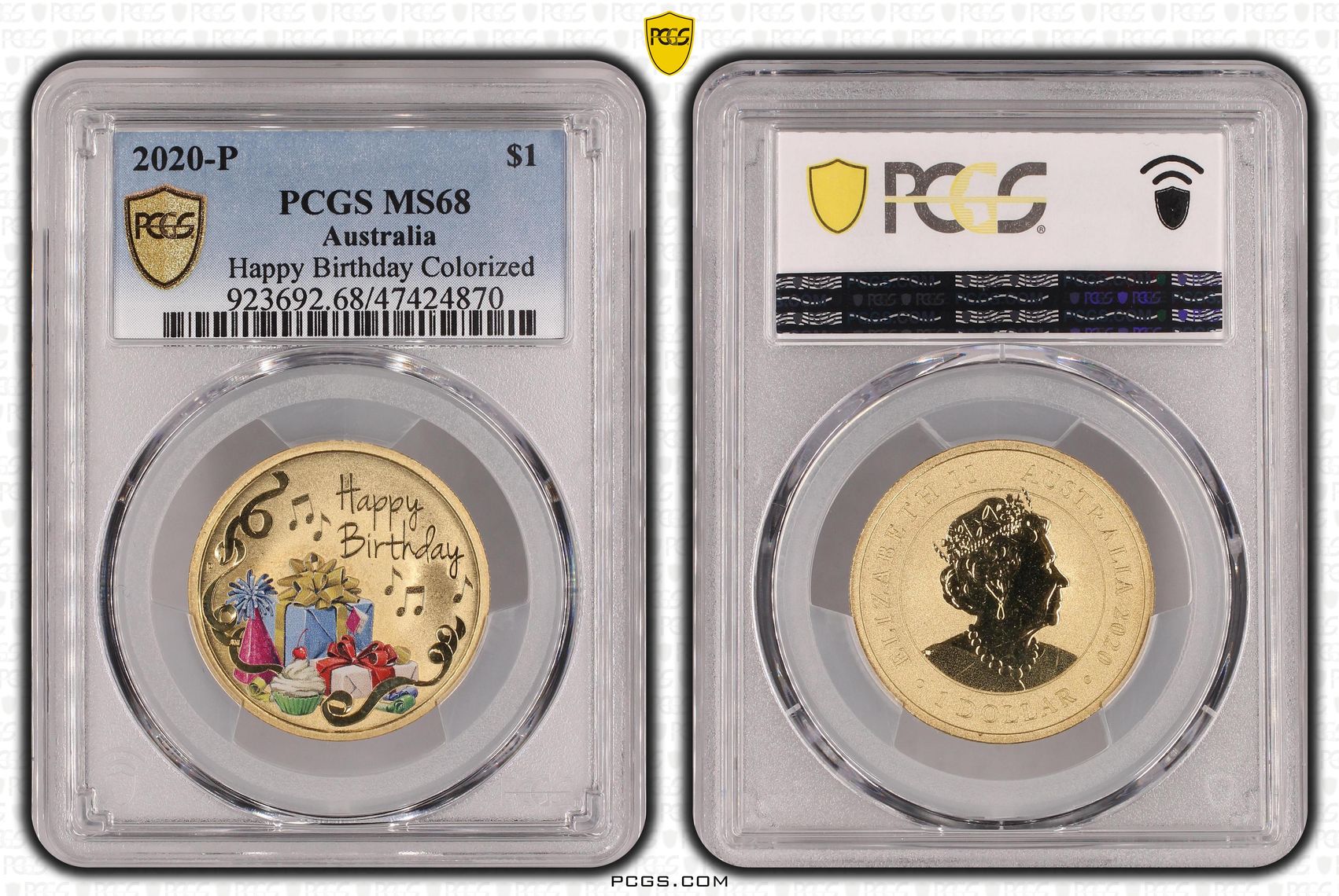 Happy Birthday Colorized, One Dollar, 2020-P, PCGS MS 68