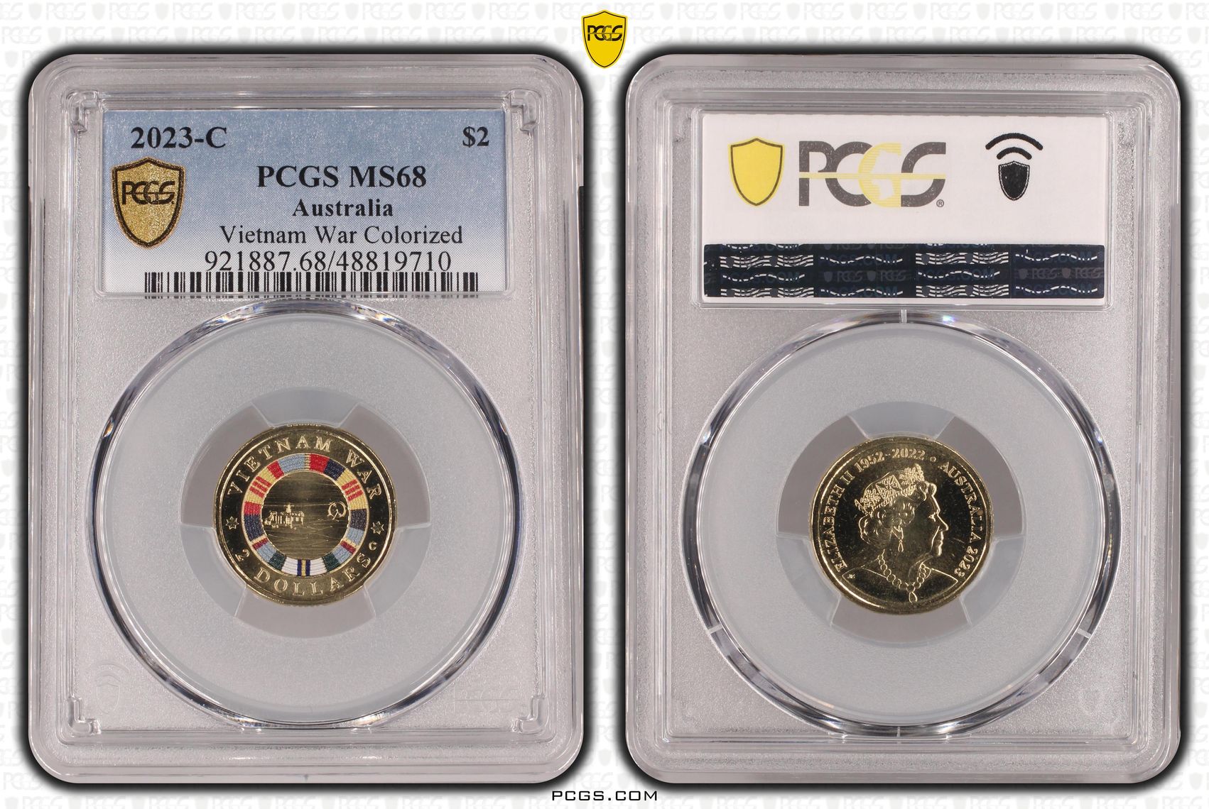 Elizabeth II, Vietnam War Colorized, Two Dollar, 2023-C, PCGS MS68