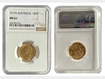 1917 SYDNEY MINT SOVERIGN MS61 NGC