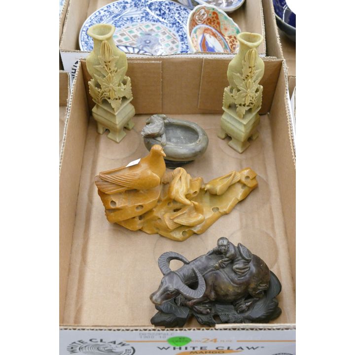 Box 5pc Old Chinese Soapstone Carvings