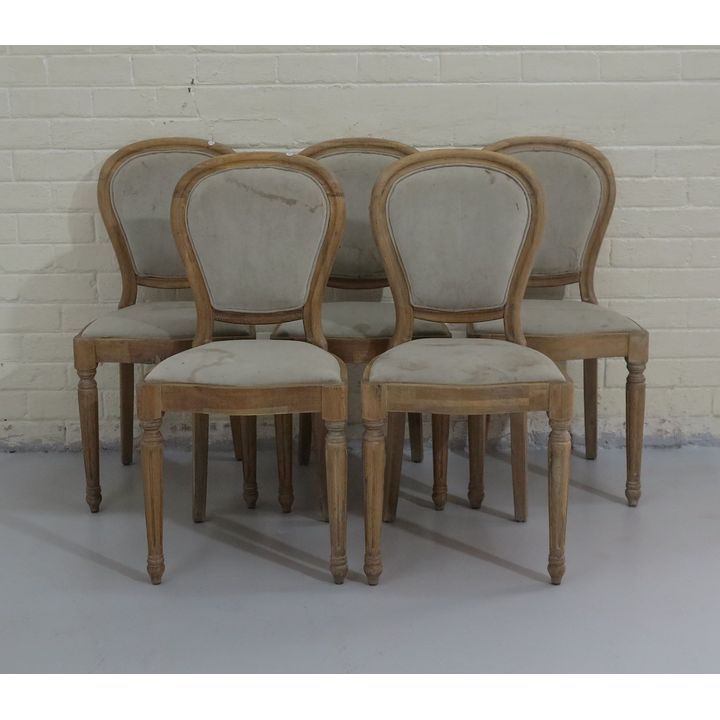 SET OF 5 UPHOLSTERED DINING CHAIRS