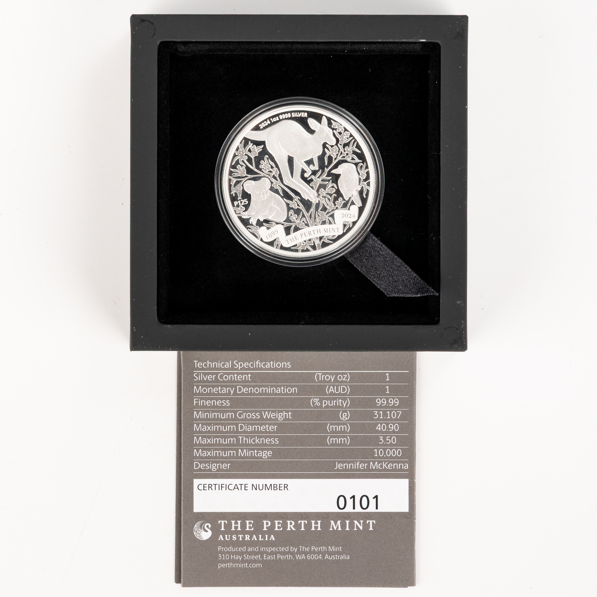 Charles III, Perth Mint - 125TH Anniversary, One Dollar, 2024-P125, FDC