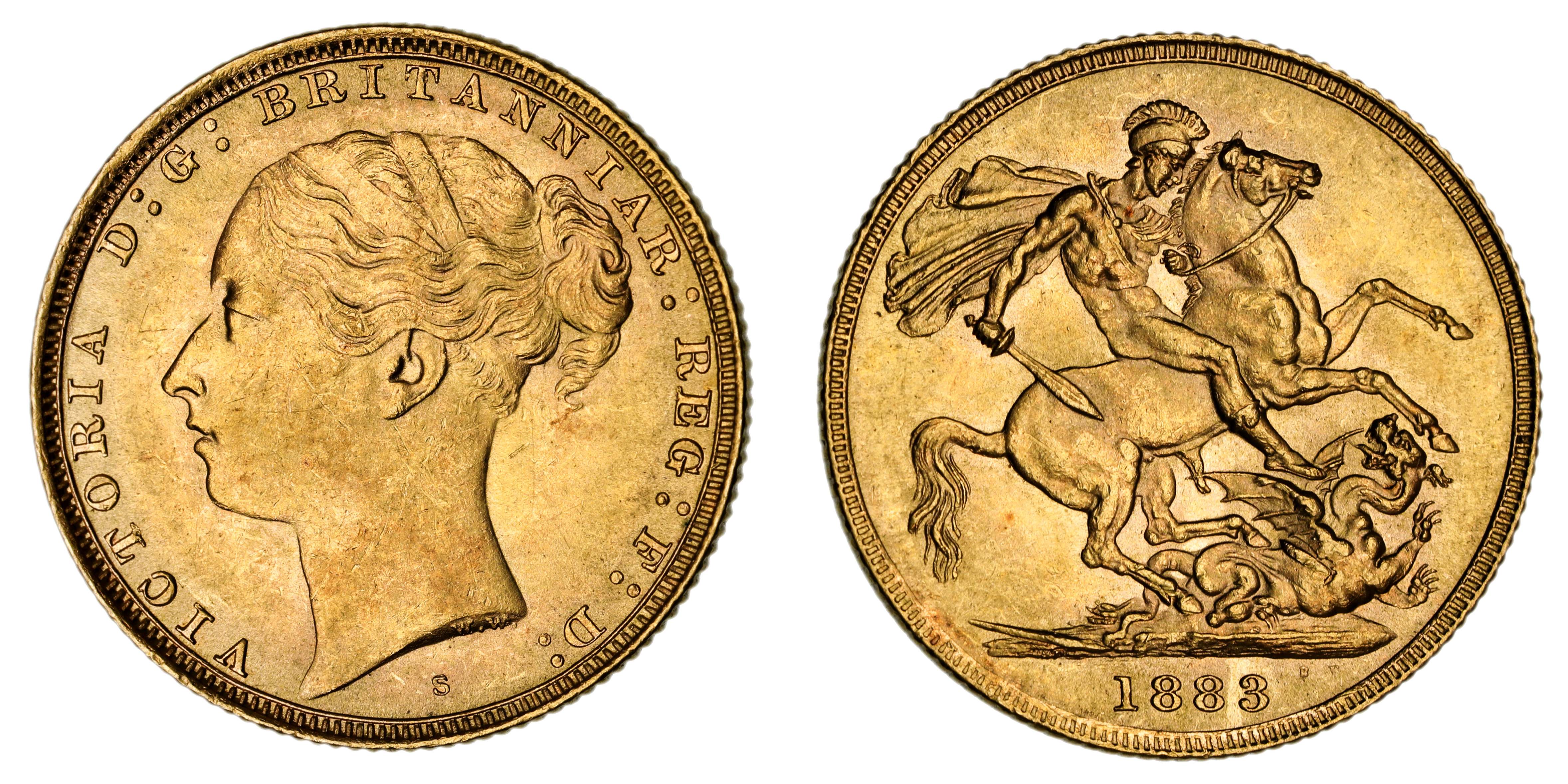 Victoria, St. George Reverse - Sydney Mint - Young, Sovereign, 1883, UNC
