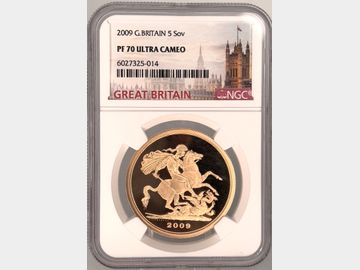 2009 ELIZABETH II PROOF GOLD 5 POUND COIN PF70 UCAM TOP POP!