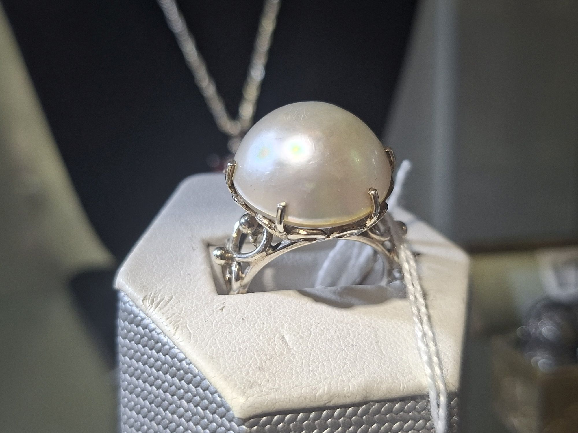 STERLING SILVER PEARL RING