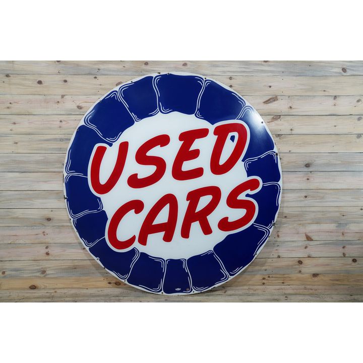 6' OK Used Cars Single Sided Porcelain Sign TAC 9
