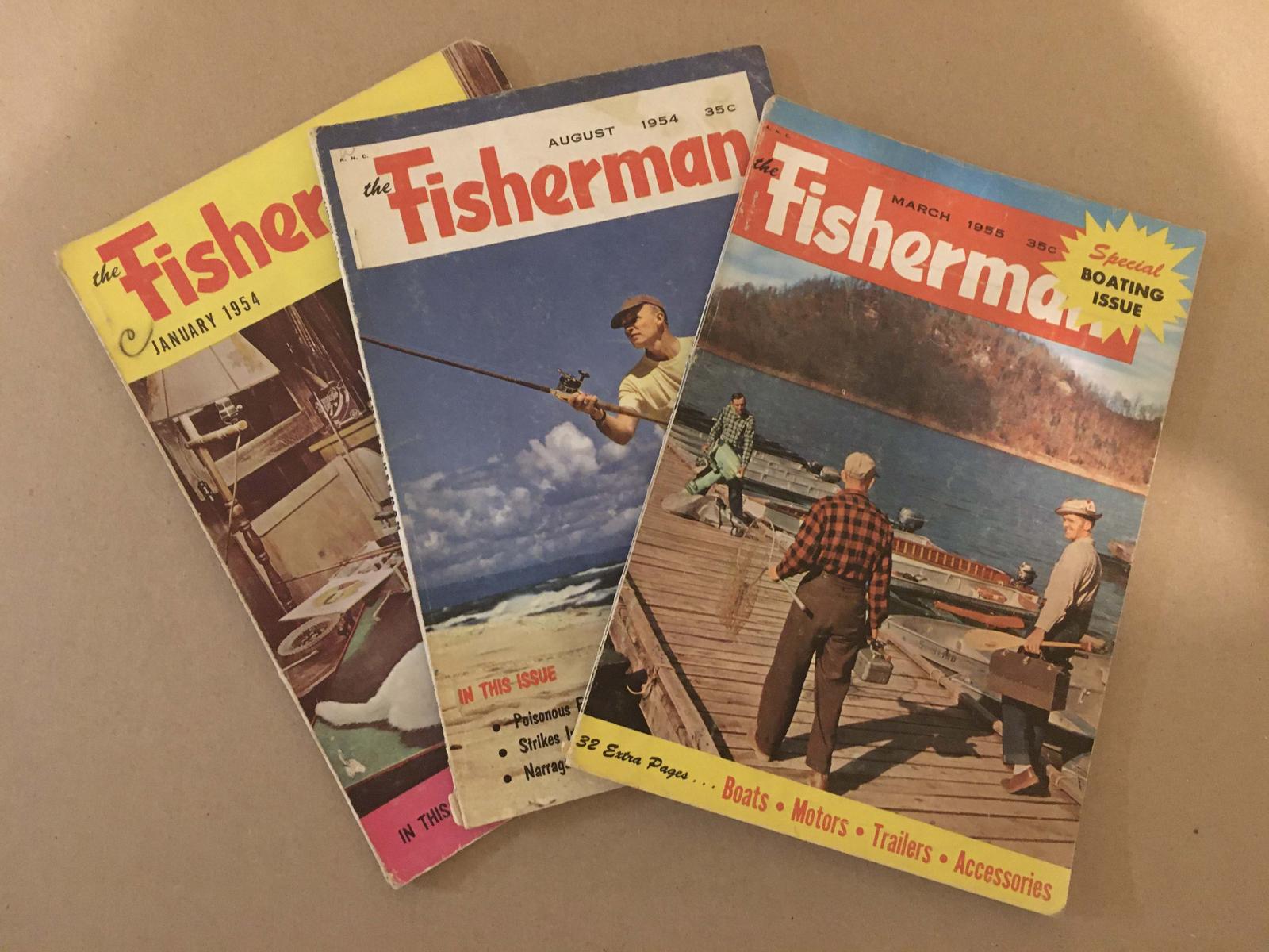 3 FISHING FISHING MAGAZINES 1950s