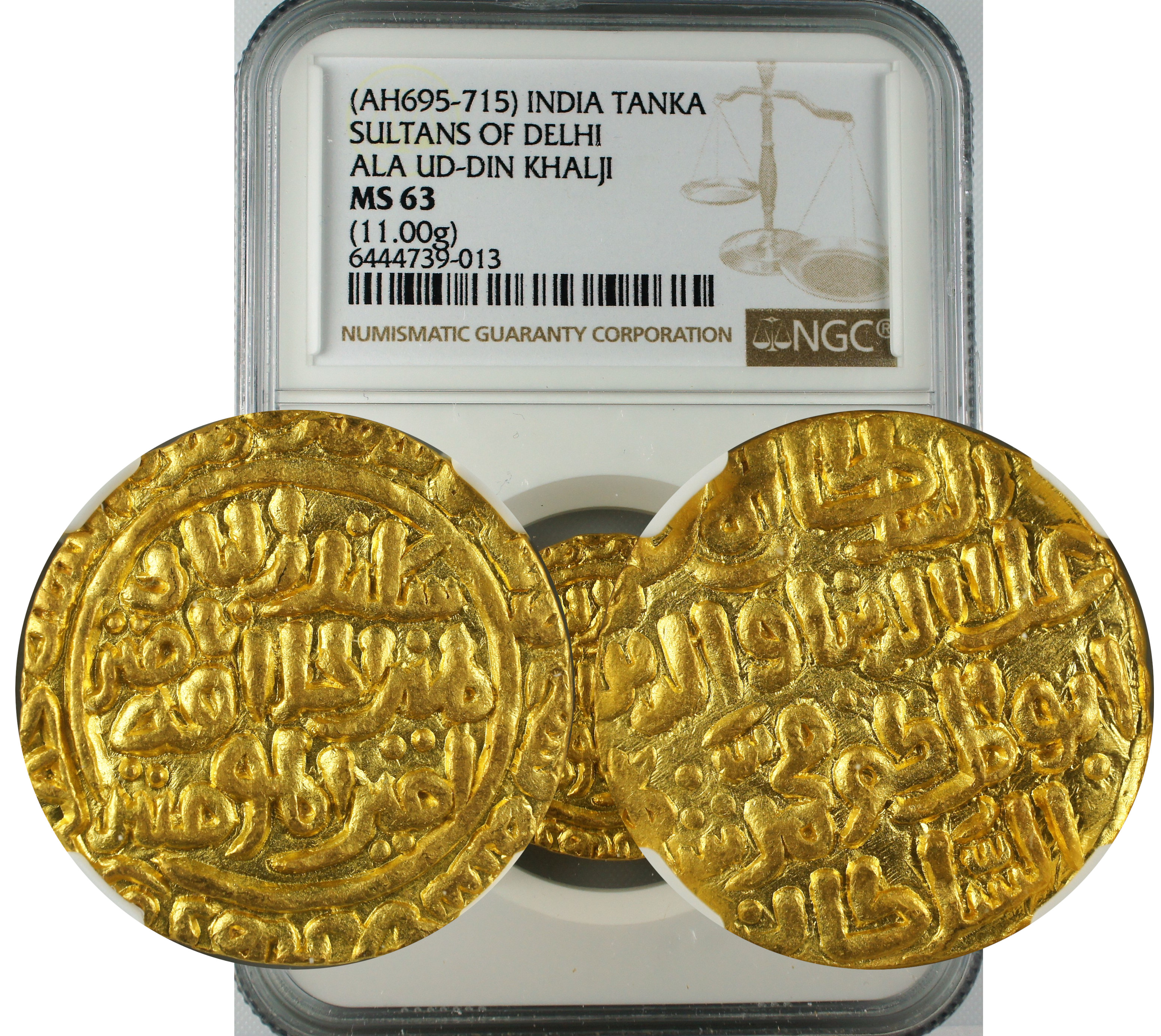 AH 695-715 INDIA TANKA SULTANS OF DELHI ALA UD-DIN KHALJI MS63