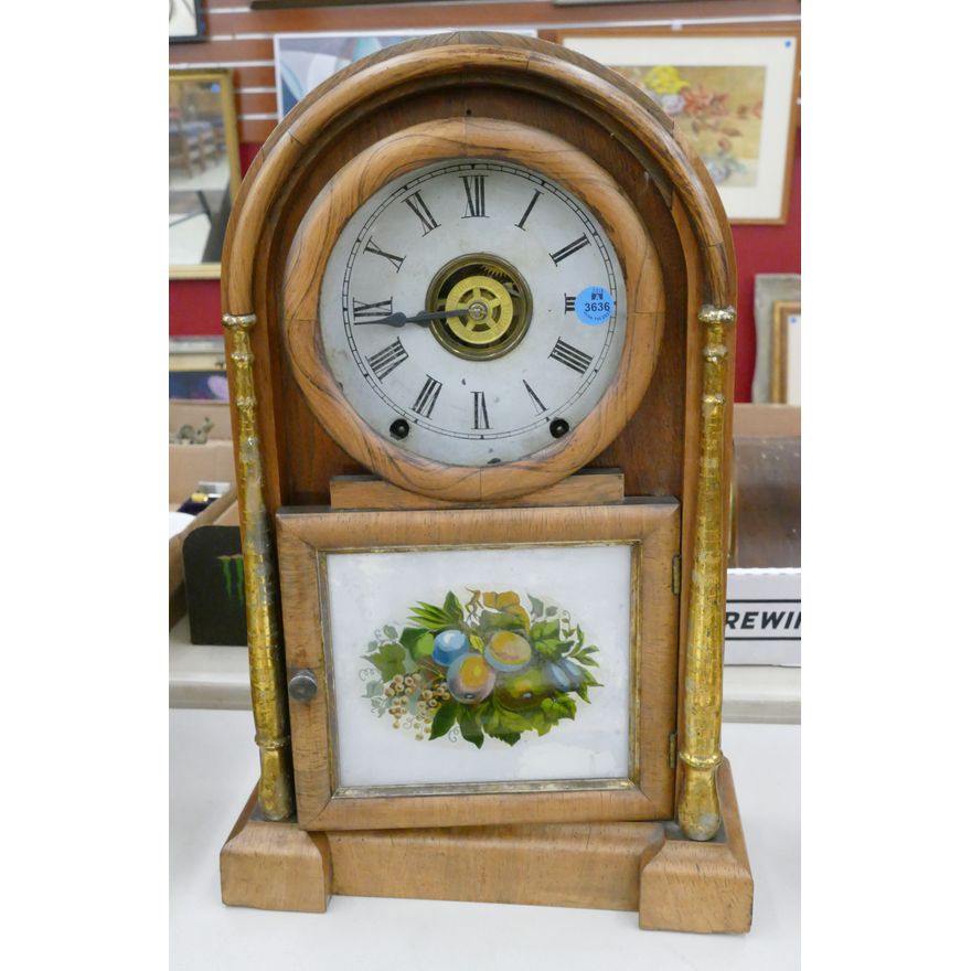 Victorian Walnut Dome Top Kitchen Clock 18''