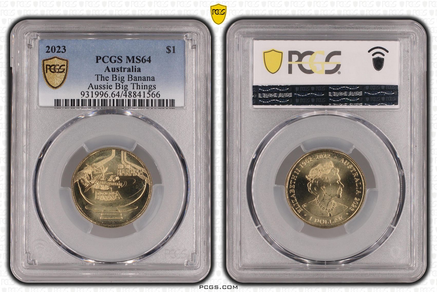 The Big Banana Aussie Big Things , One Dollar, 2023, PCGS MS64