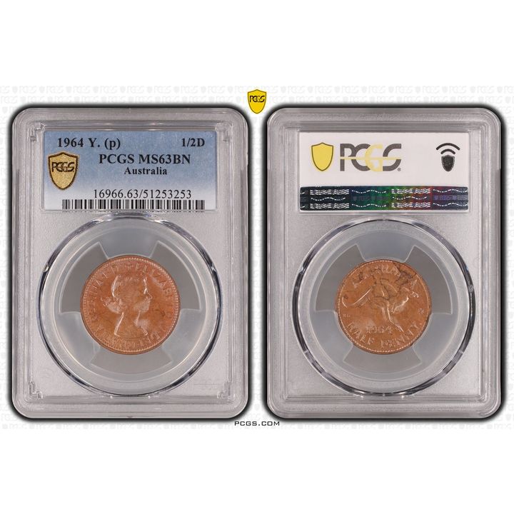 Elizabeth II, Half Penny, 1964, PCGS MS63BN