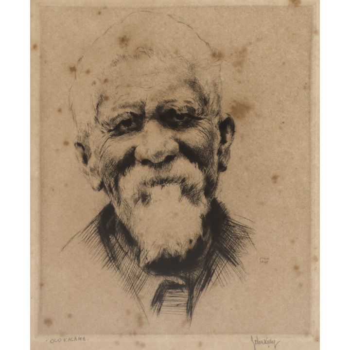 John Kelly ''Old Kalama'' Etching with Drypoint