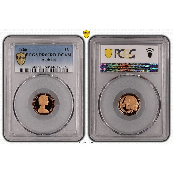 1966 Australian One Cent, 1c Proof PCGS - PR69DCAM -885