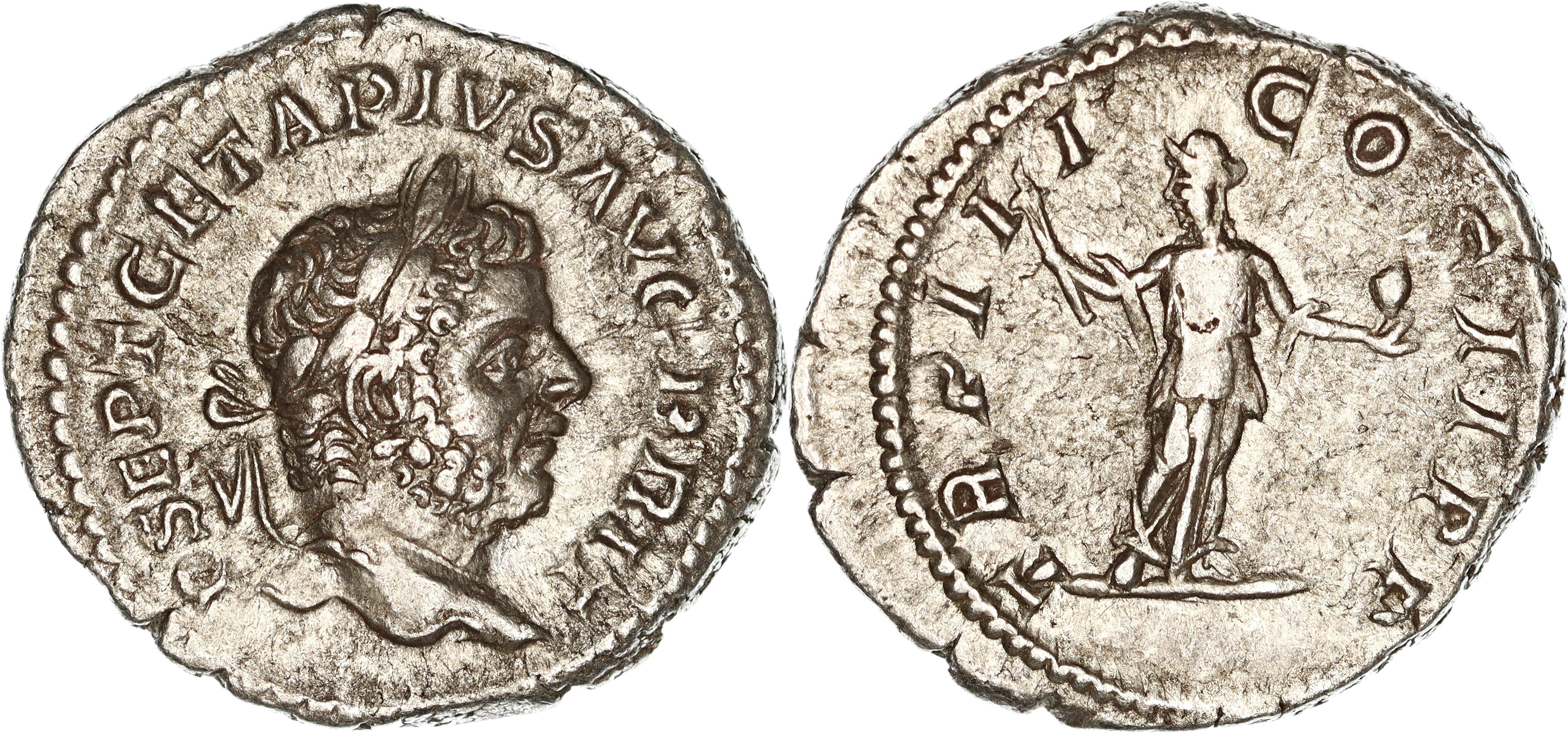 Roman Empire, Geta, Silver Denarius, 211 AD, VF