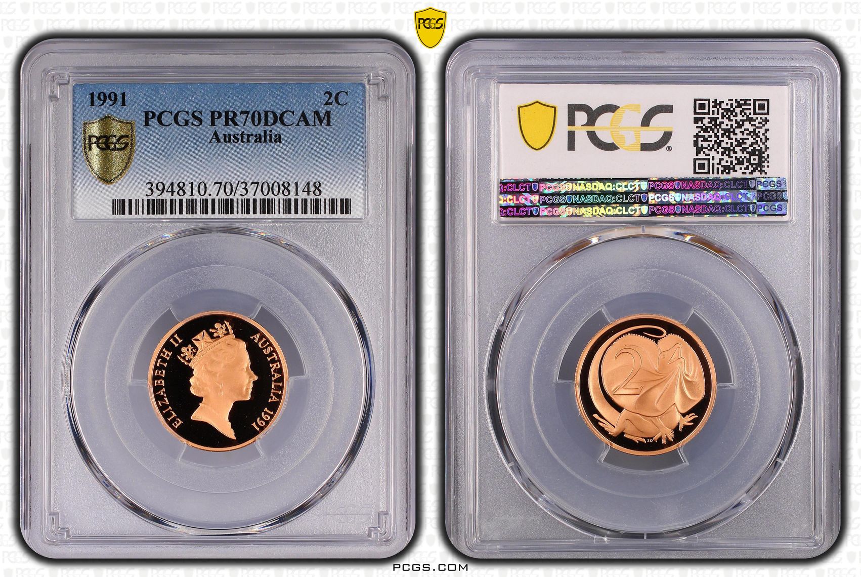 43 · 1991 Australia Two Cent, 2c PCGS - PR70DCAM POP 33/0 -148