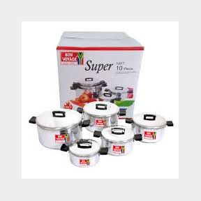 Bon Voyage - 10 Piece POTS Cookware Set Aluminium Stew Pan|(DAMAGED/BENT & DENTED) | 51745/13534 AS B1 (S6)