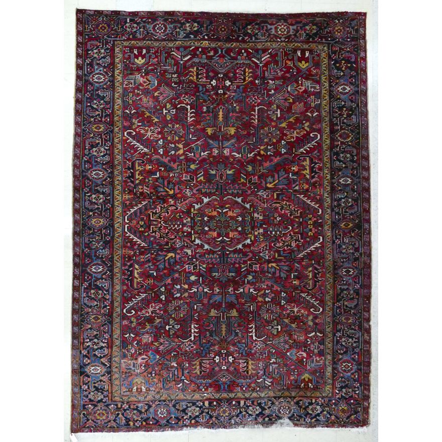 Semi Antique Heriz Room Size Oriental Rug 8'x11'