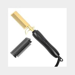 Electric Hair Hot Comb for Women and Men - 2 in 1 Straightener/Curling iron -- 51743/7089 AS B3 (S7)