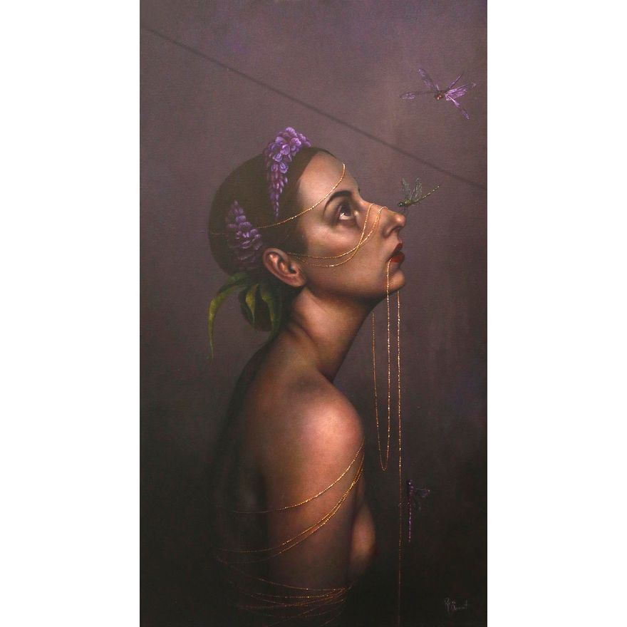 Rozi Demant 'Wisteria and Dragonflies'