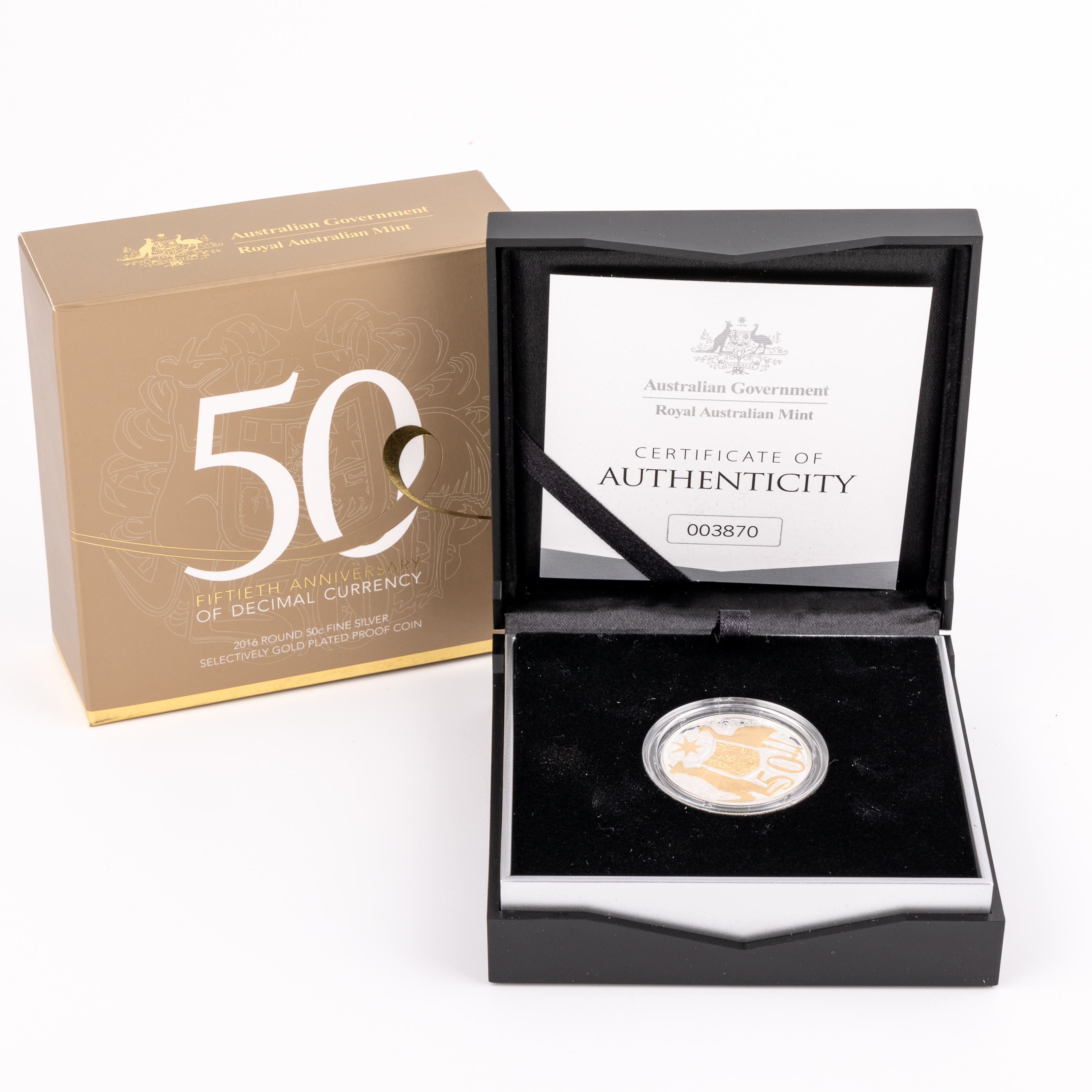 Elizabeth II, 50th Anniversary of Decimal Currency, Fifty Cents, 2016, FDC