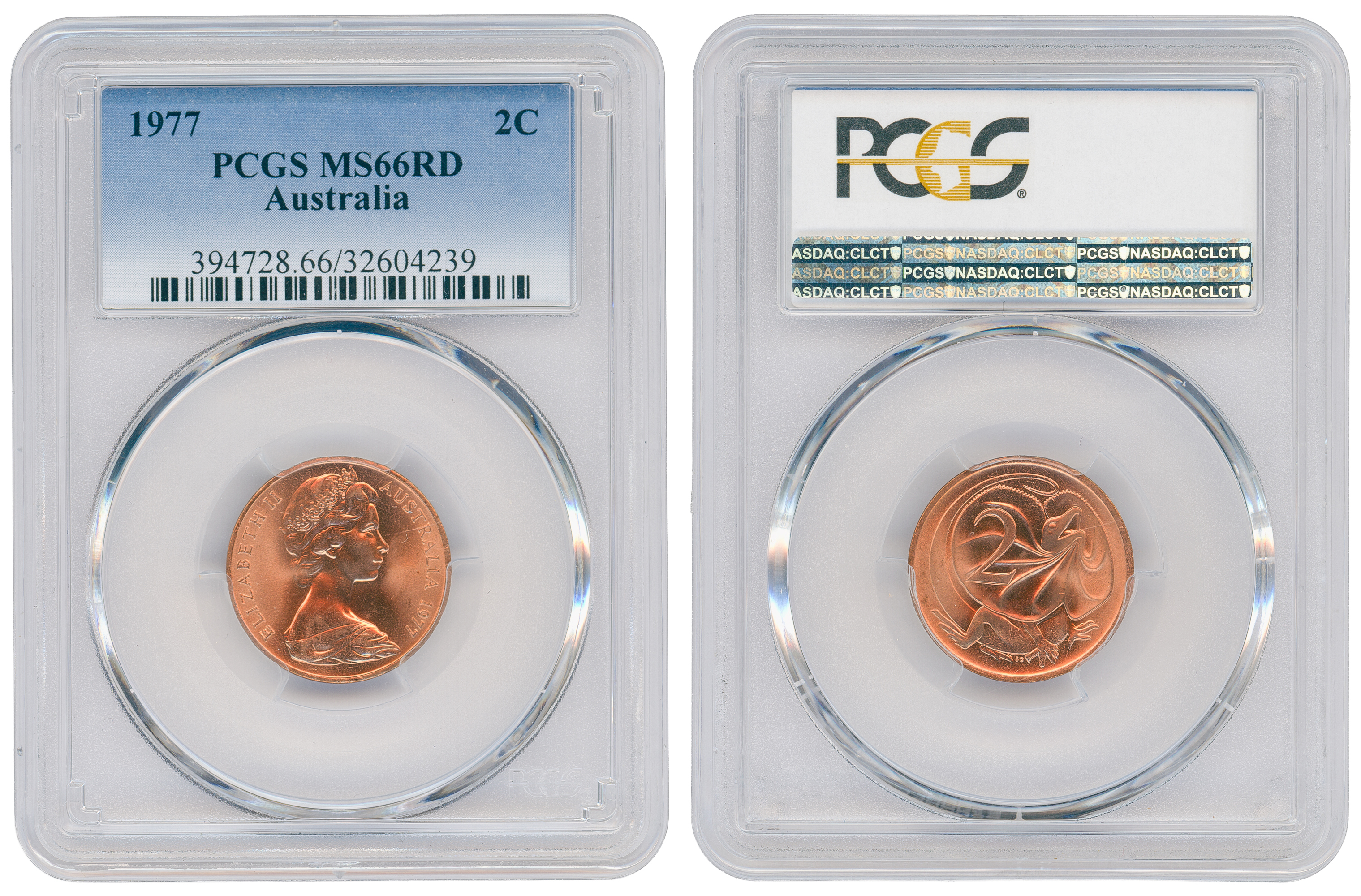 Two Cent, 1977, PCGS MS66RD