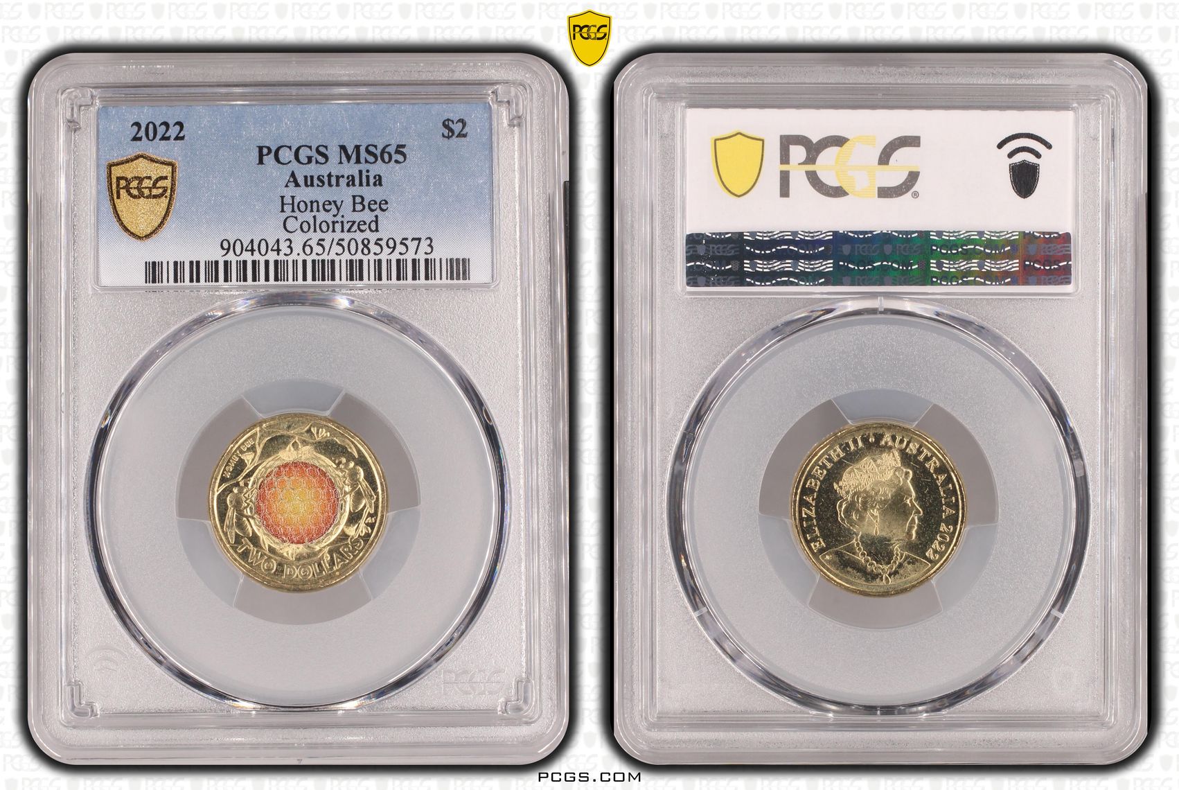 Honey Bee Colorized , Two Dollar, 2022, PCGS MS65
