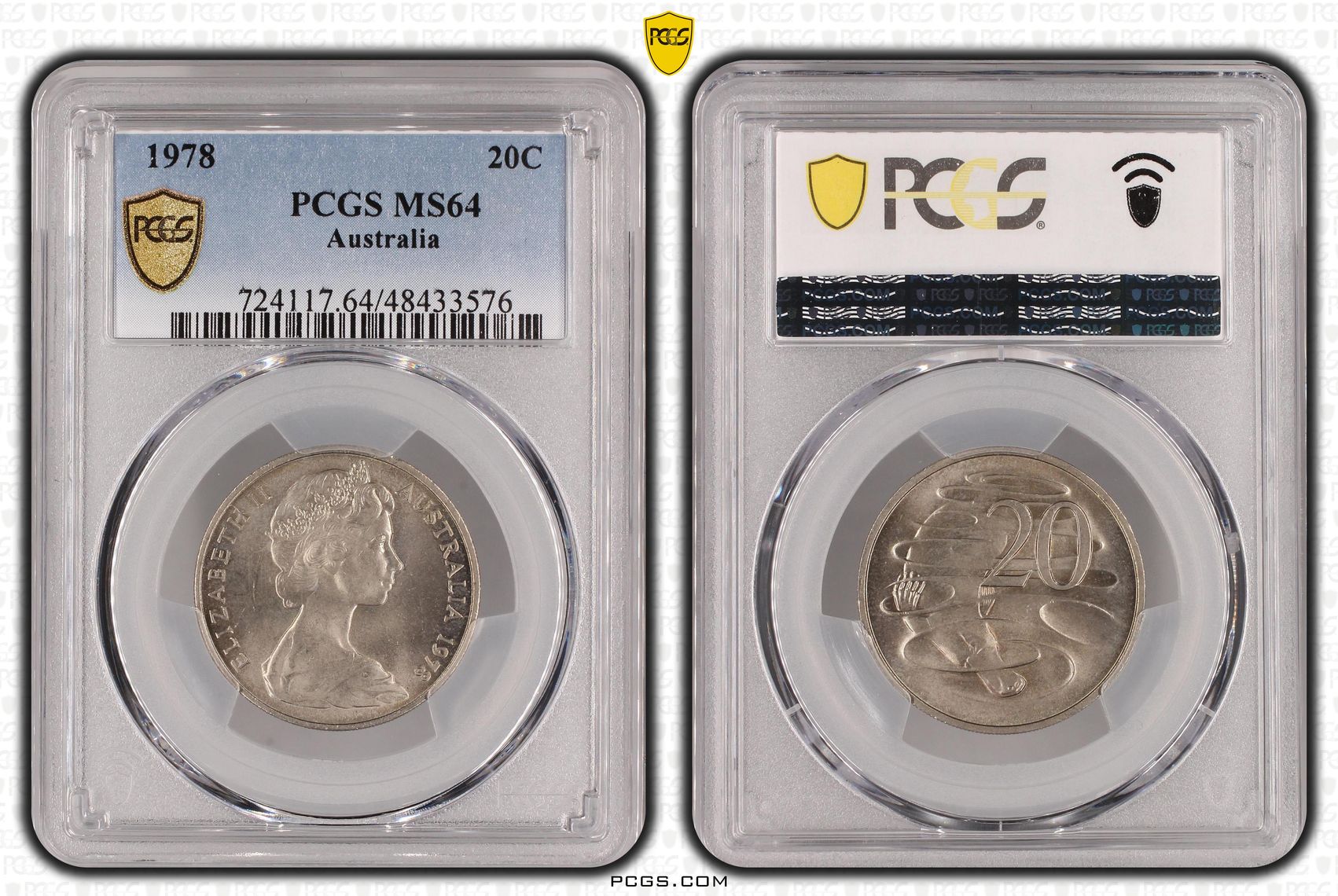 Elizabeth II, Twenty Cent, 1978, PCGS MS64