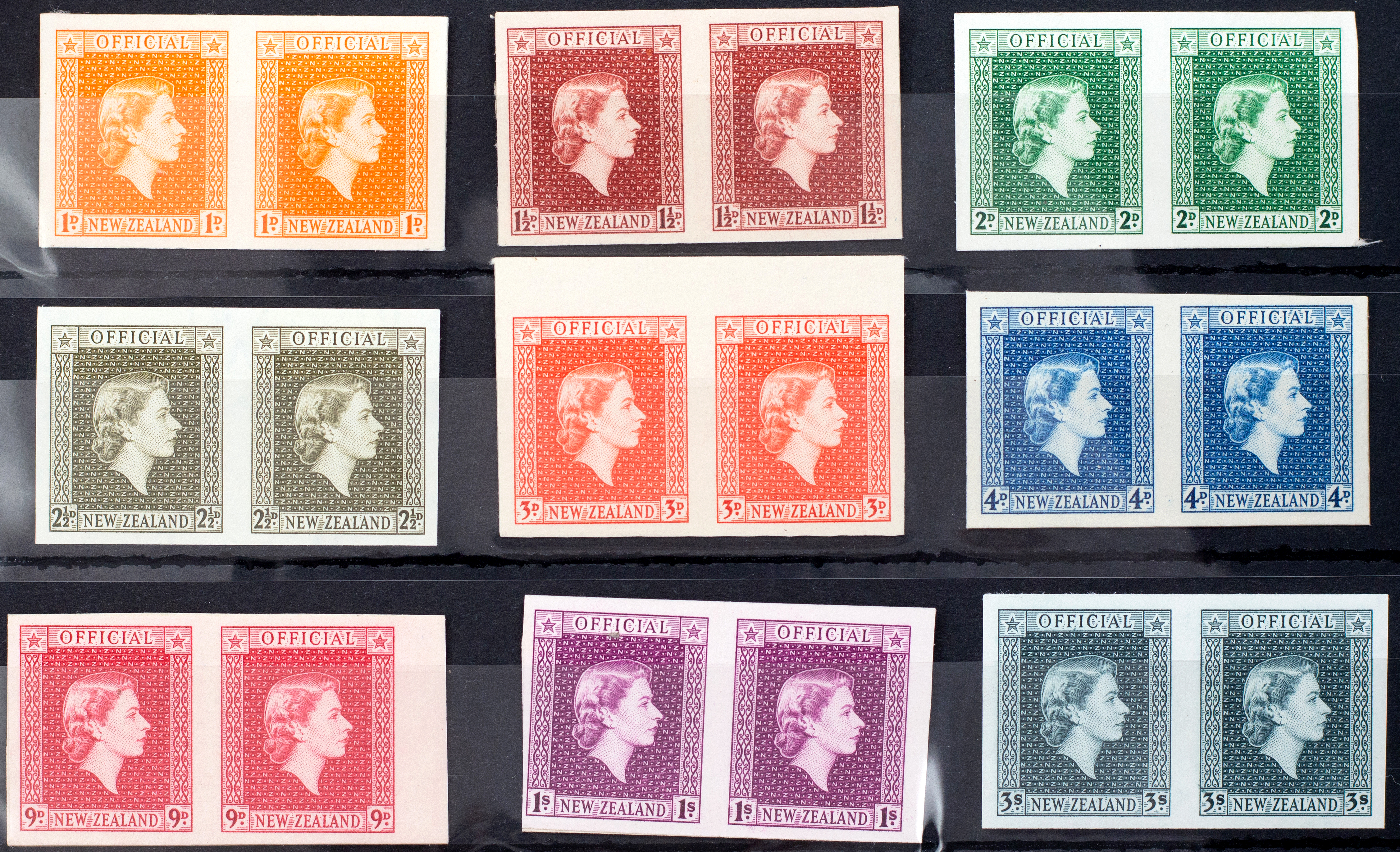 New Zealand, Elizabeth II, Proofs, 1954, Fine