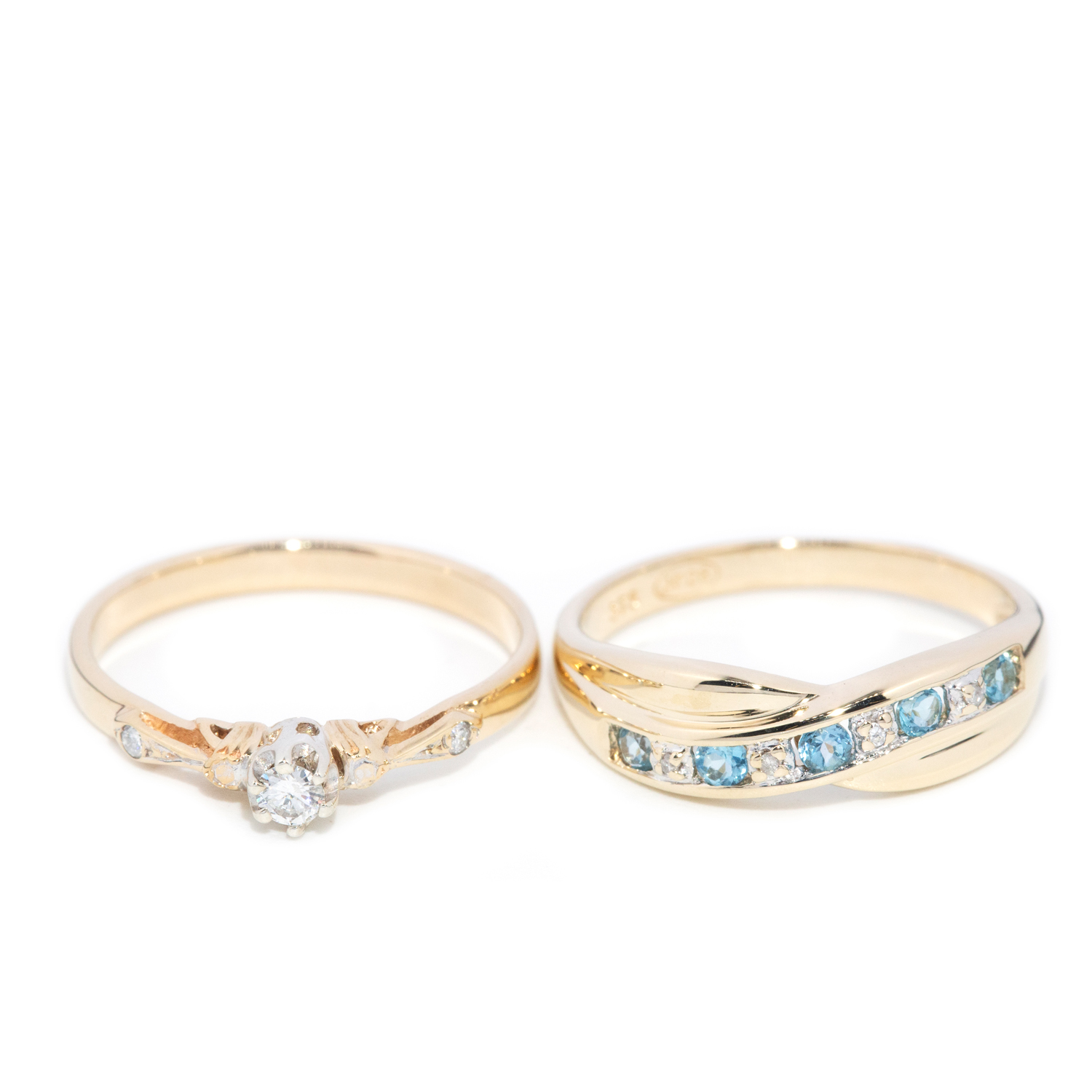 86 · Topaz & Diamond Ring & Diamond Ring in 9ct Gold
