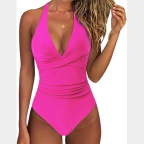 SUUKSESS WOMEN CUTE SHIRRED BANDEAU BIKINI SETS OFF SHOULDER 2 PIECES SWIMSUIT, XXL