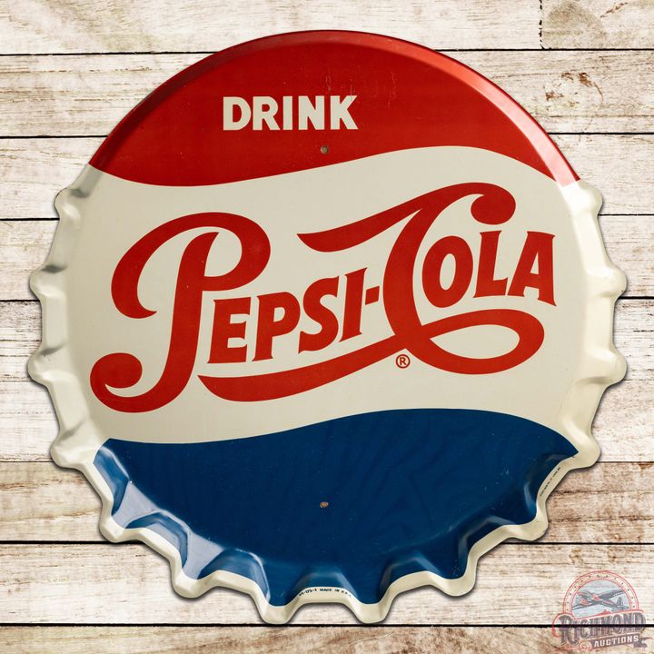 Drink Pepsi Cola Die Cut Bottlecap Sign