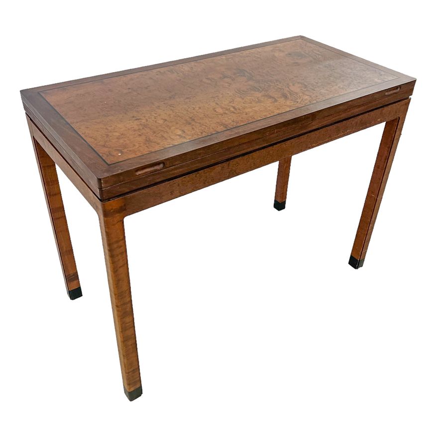 Evert Sodergren Burled Walnut Game Table