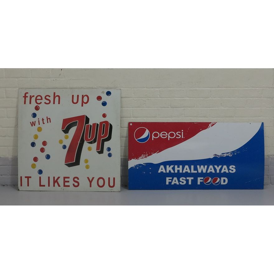 METAL 7UP AND PESPSI SIGNS