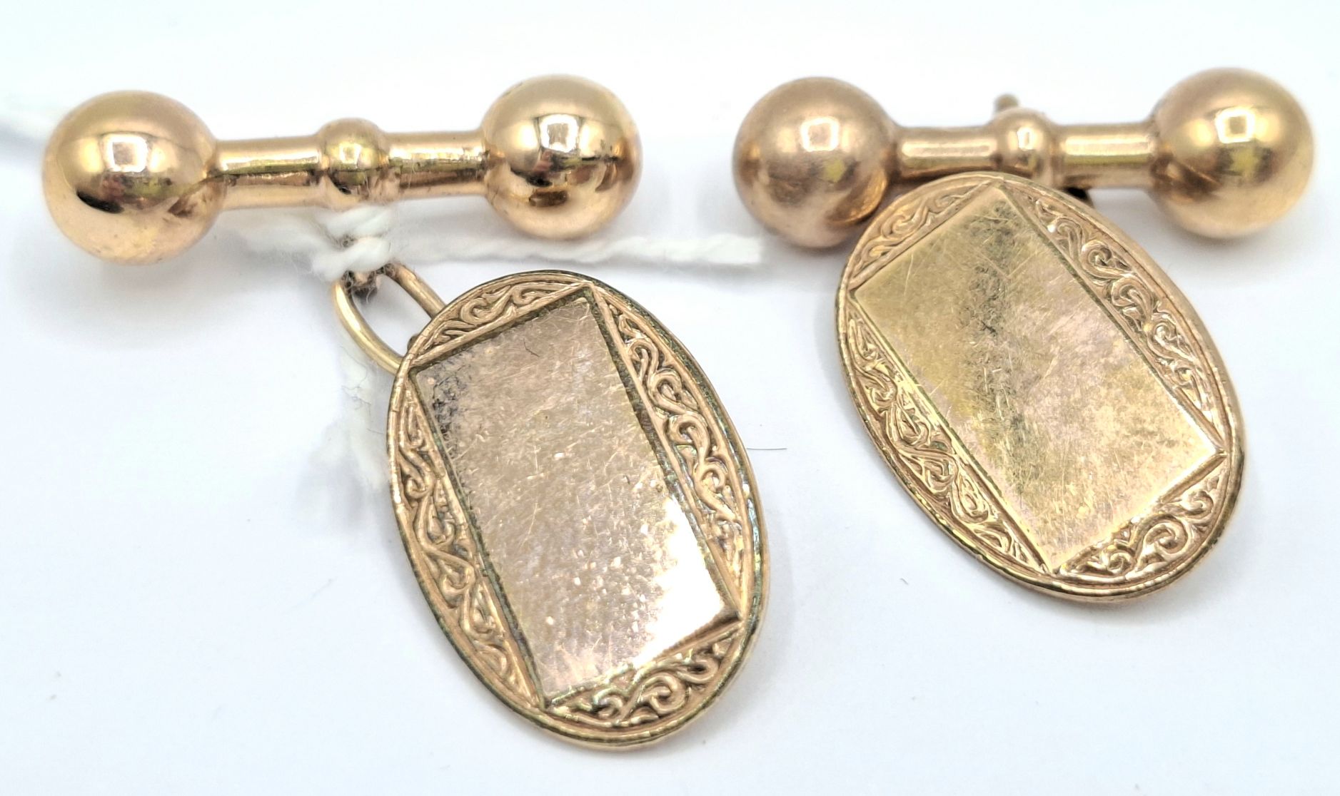 1122 · 9CT GOLF FRONT CUFFLINKS
