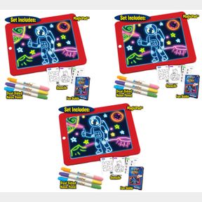 3PCS NEW 3D MAGIC PAD LIGHT UP LED BOARD DOODLE BOARD KIDS