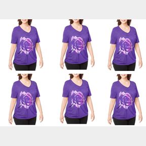 (6) JUST MY SIZE BY HANES SHORT-SLEEVE V-NECK GRAPHIC T-SHIRT SZ 3X