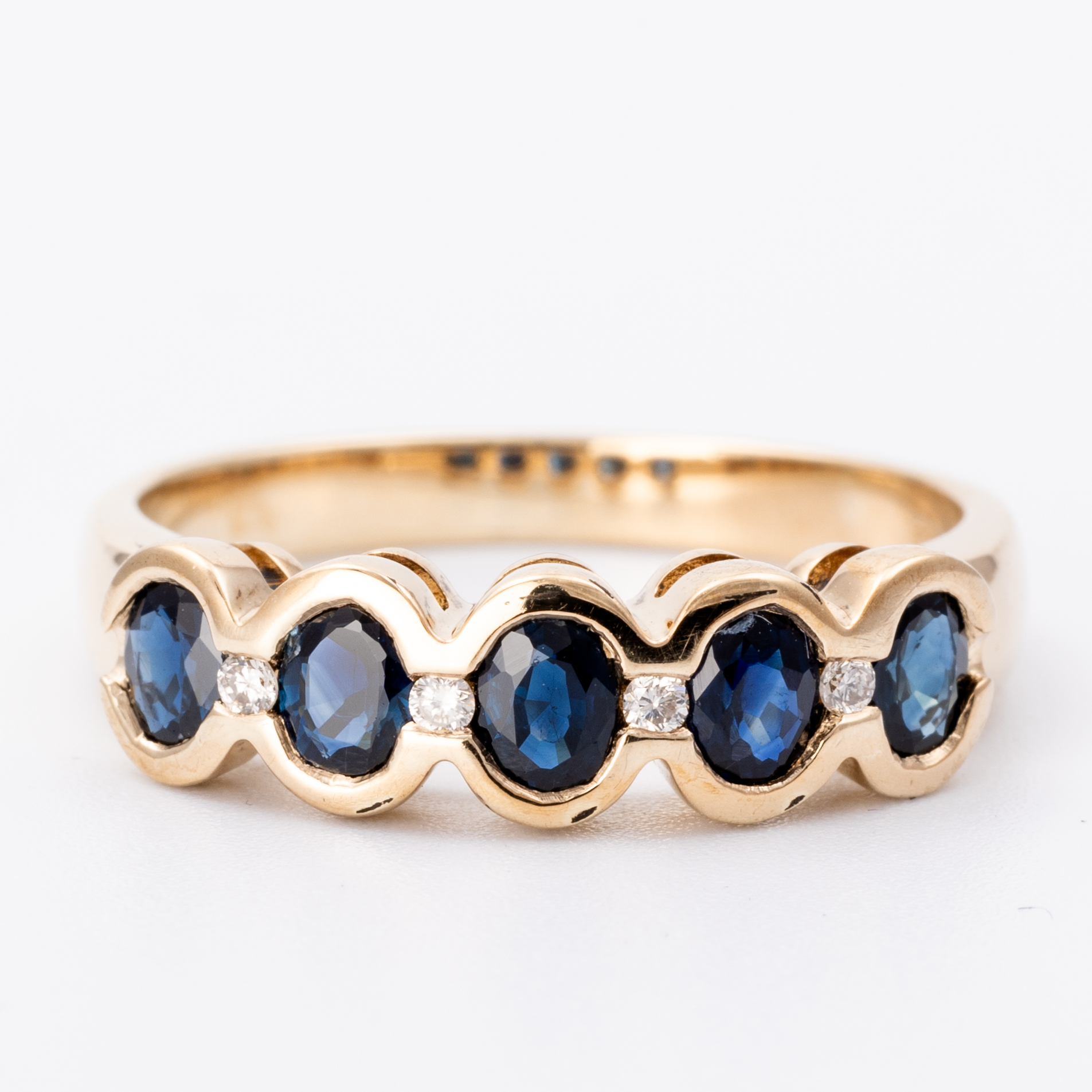 Sapphire & Diamond Ring 9ct Gold