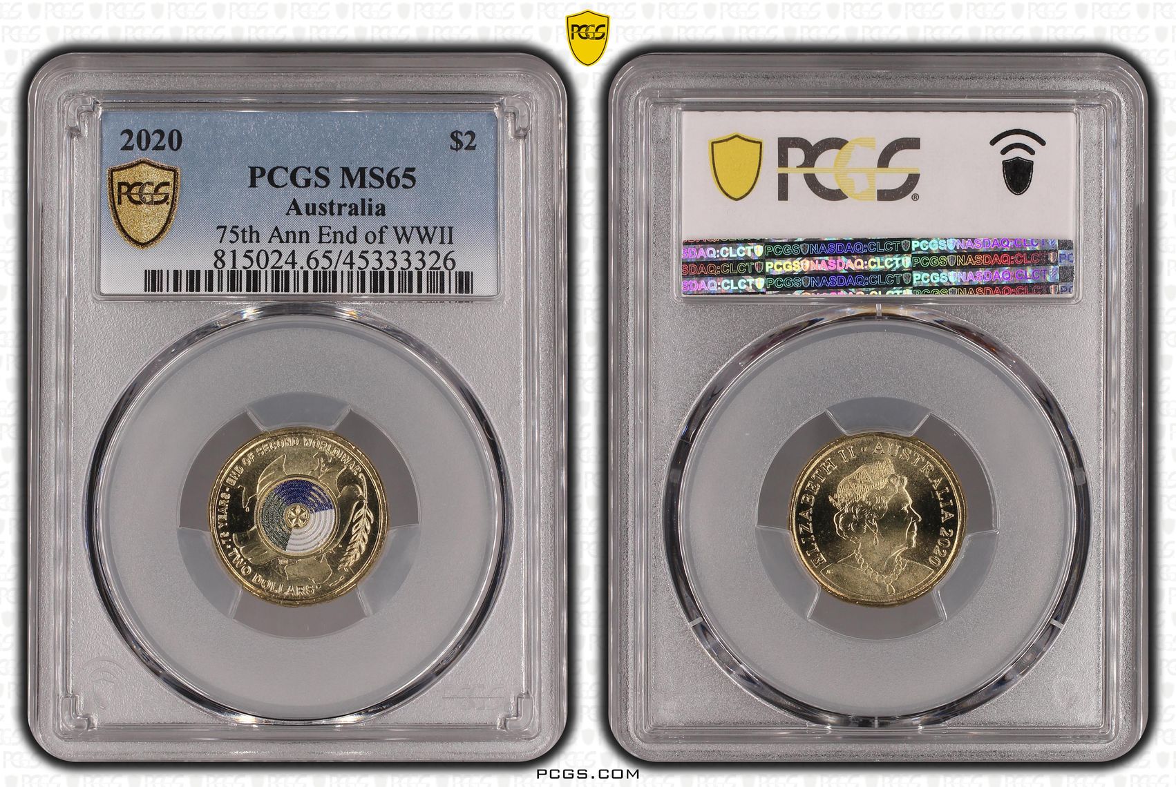 75th Ann End of WWII, Two Dollar, 2020, PCGS MS65