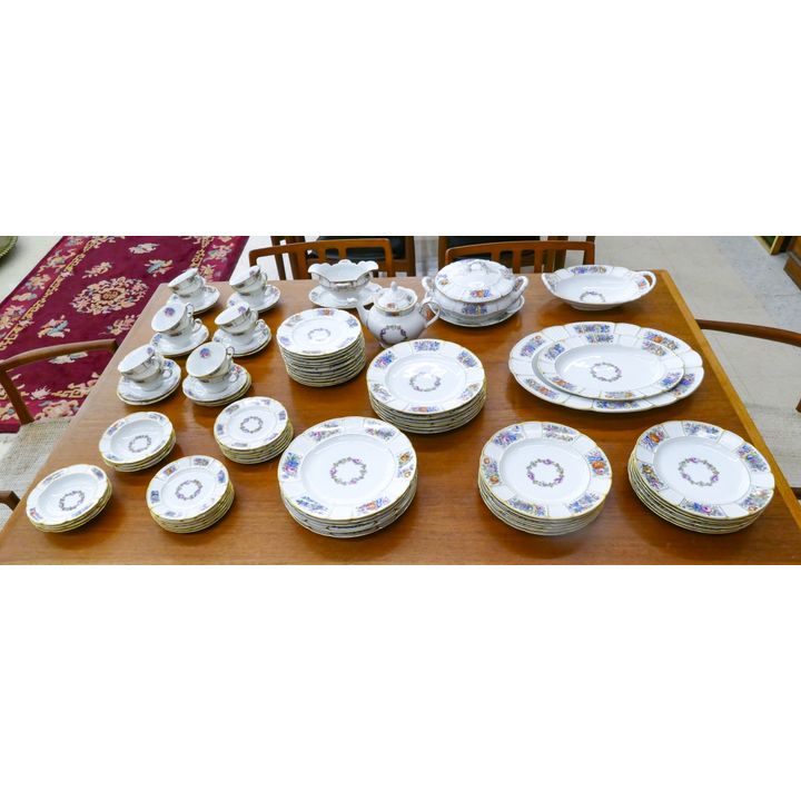 74pc Rosenthal Floral Fine Porcelain Dinner Service 1920's