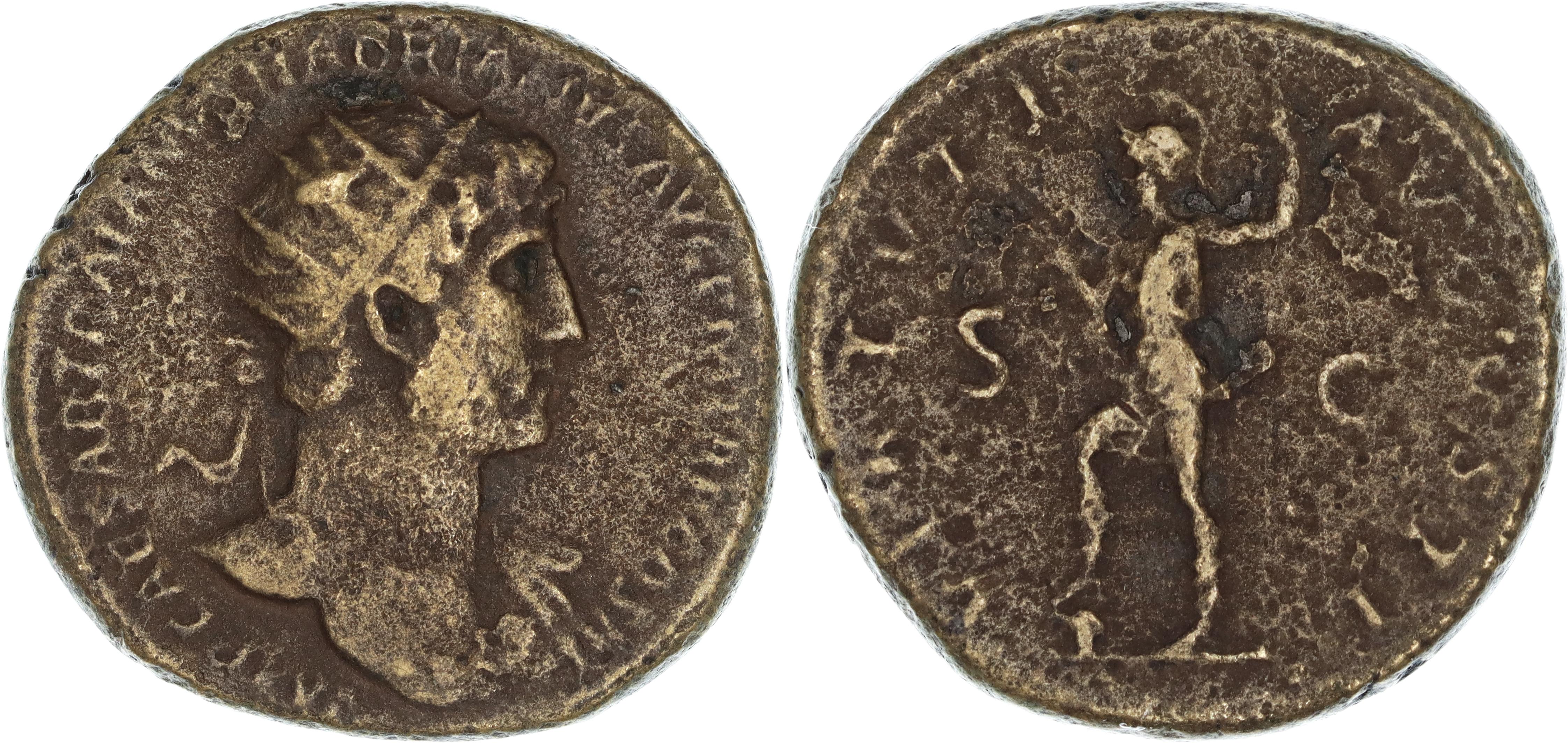Roman Empire, Hadrian, Æ Dupondius, 119-120 AD, gF-nVF