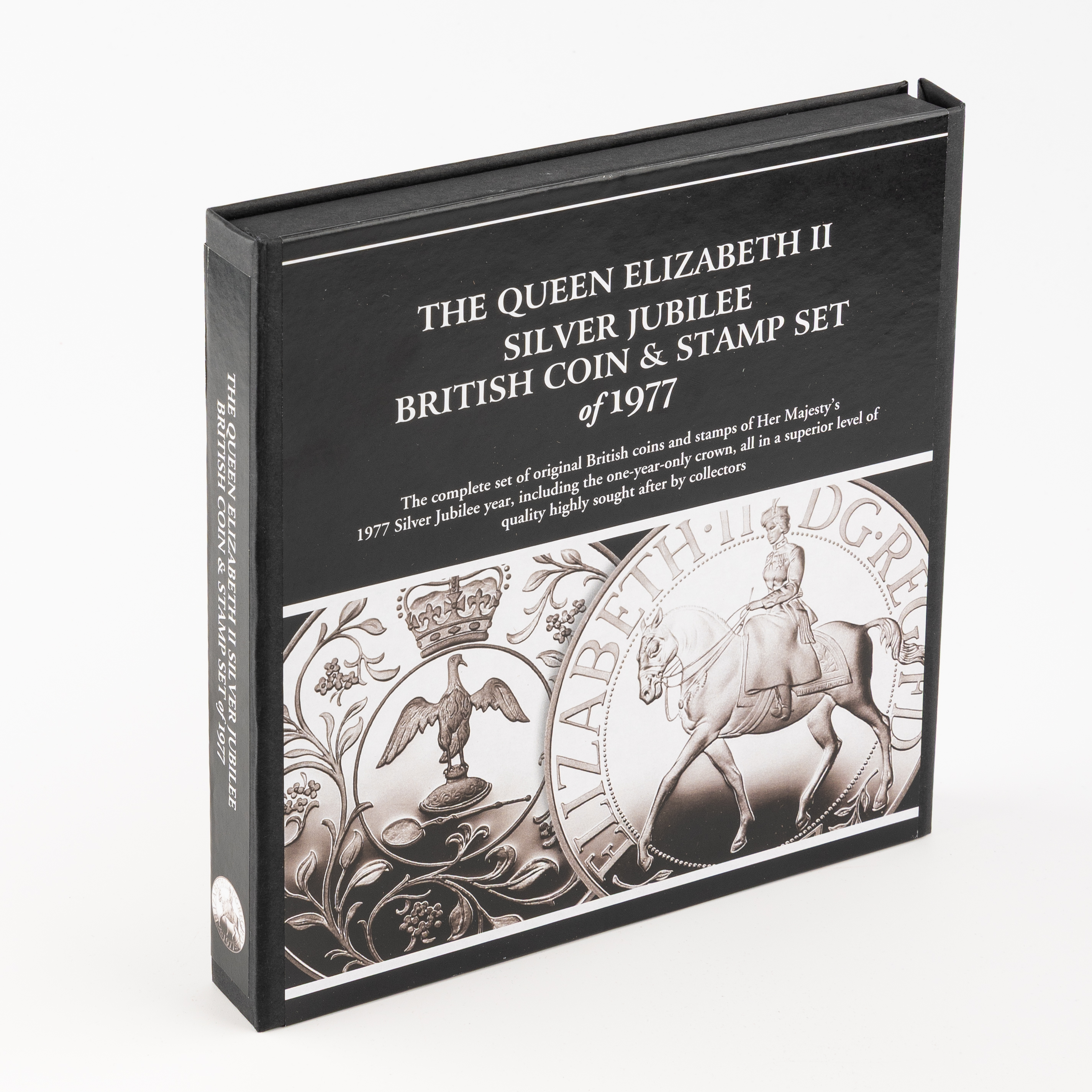 207 · Great Britain, Elizabeth II, Bradford Exchange - The QEII Silver Jubilee, British Coin & Stamp Set, Half pence - Crown, 1977,  FDC